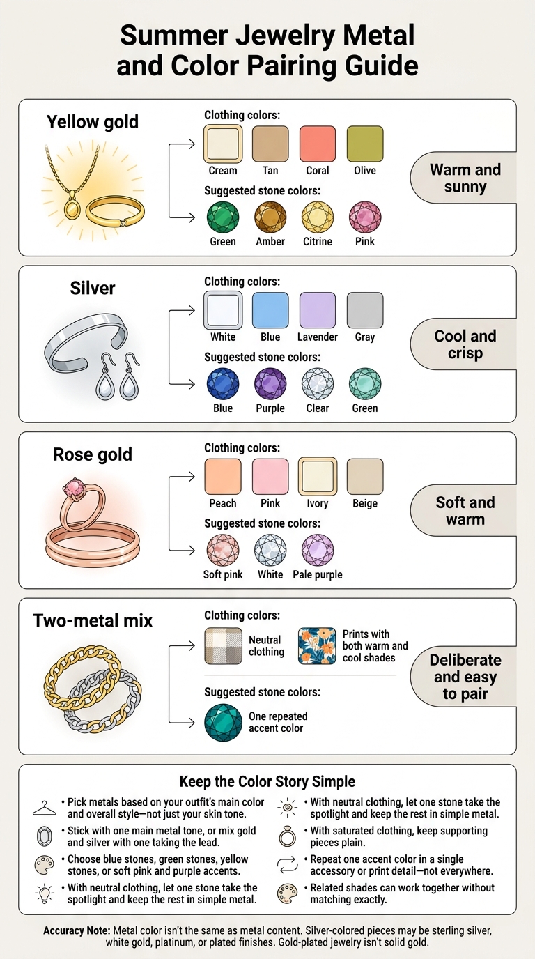 Summer Jewelry Metal and Color Pairing Guide