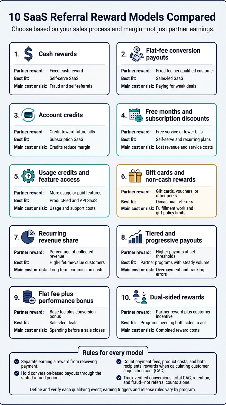 10 SaaS Referral Reward Models Compared