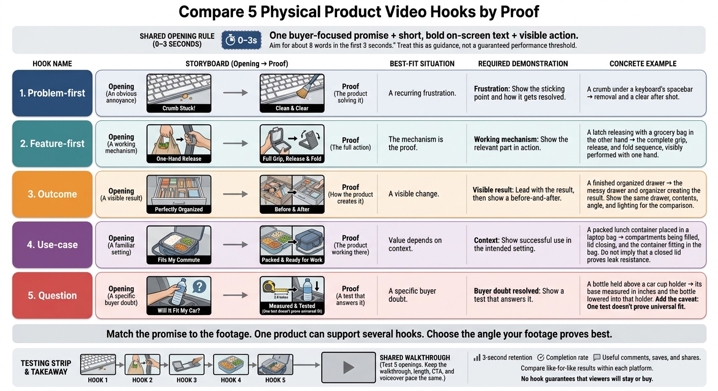 5 Product Video Hooks: Match the Hook to the Proof
