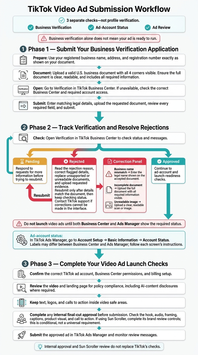 TikTok Business Verification and Ad Launch Checklist
