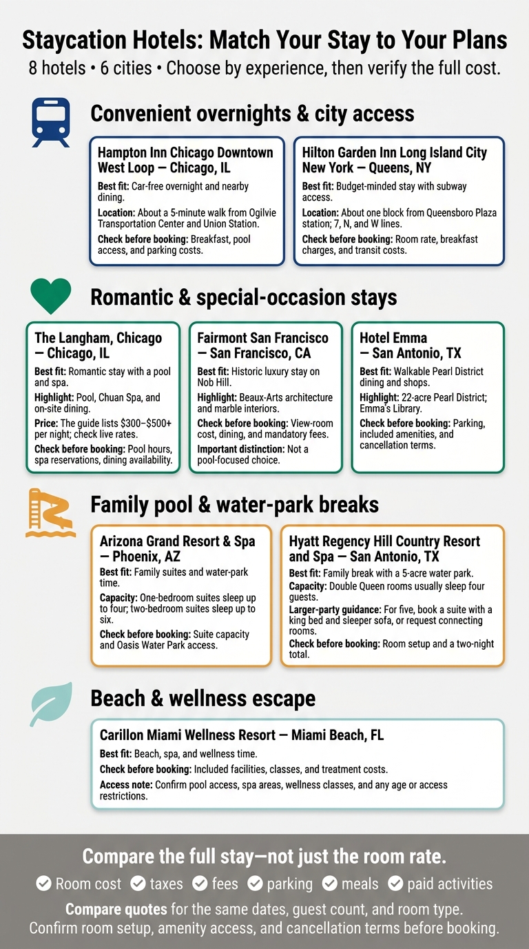 Staycation Hotels: Match Your Stay to Your Plans