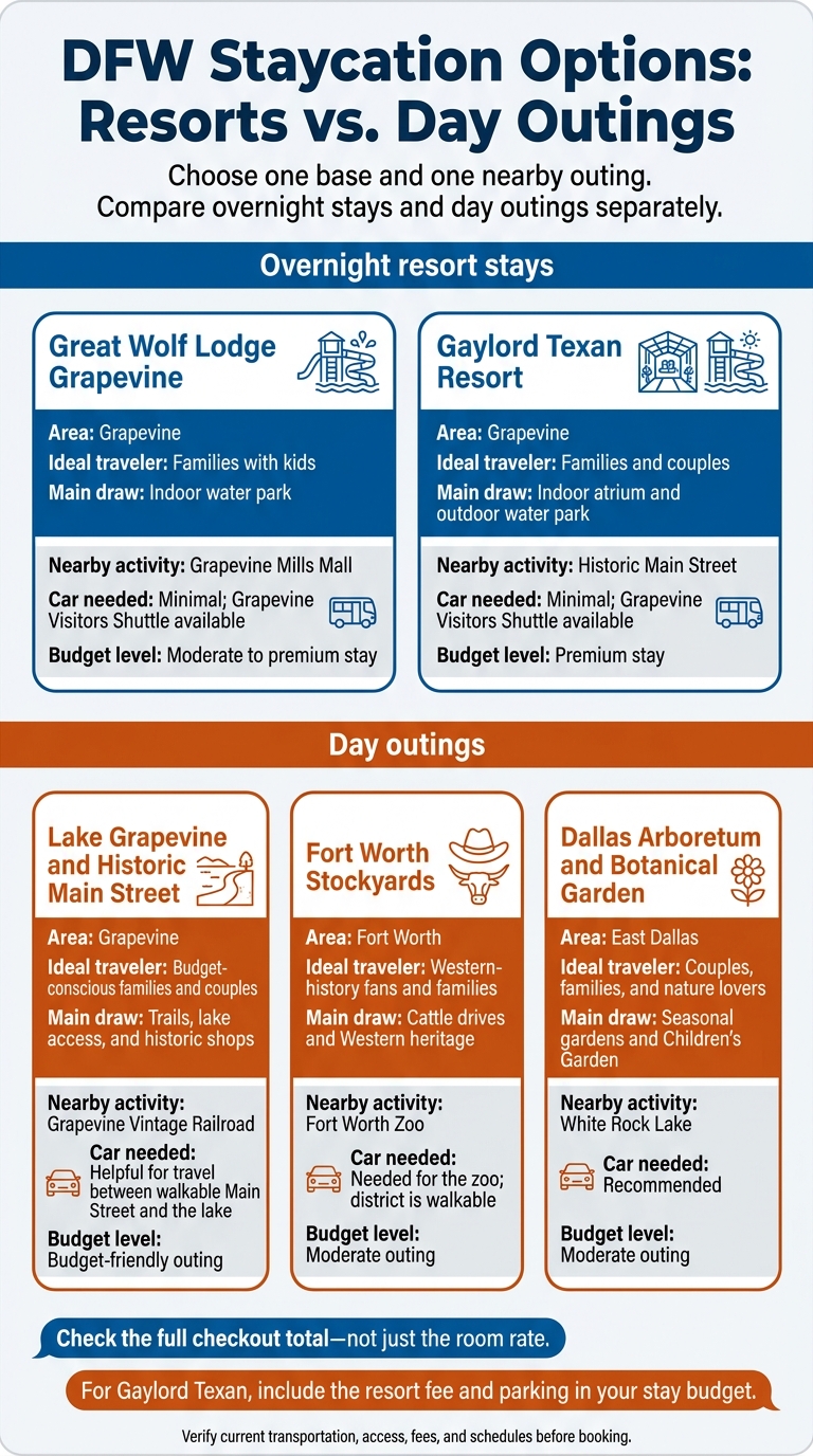 DFW Staycation Options: Resorts vs. Day Outings
