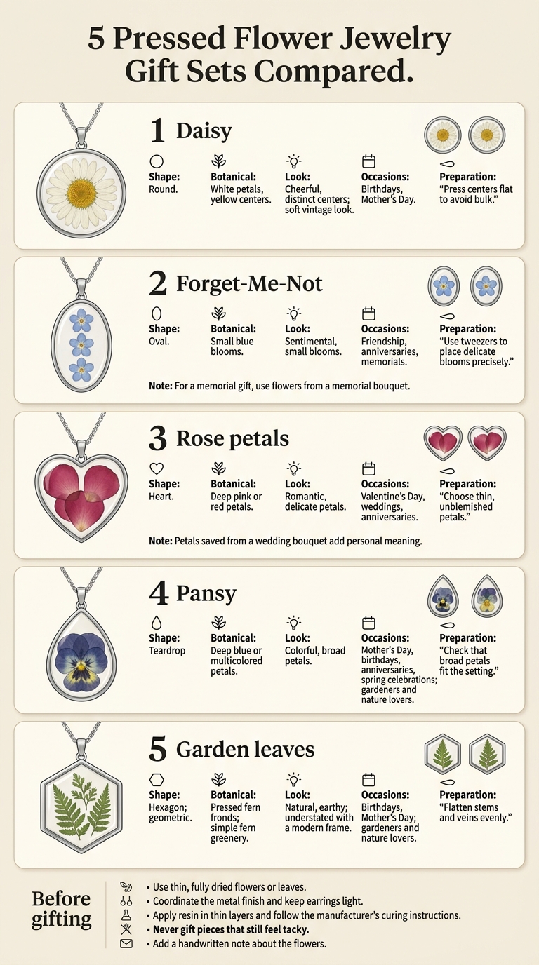 5 Pressed Flower Jewelry Gift Sets Compared