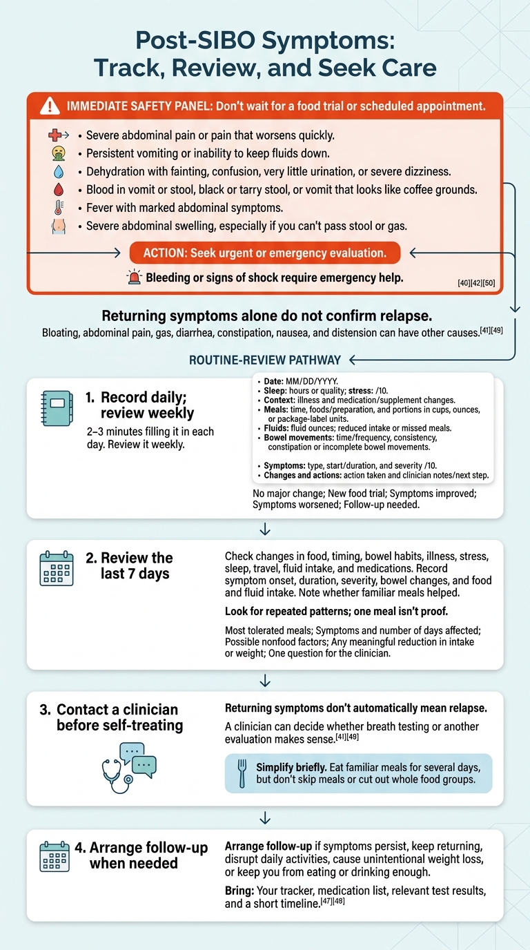 Post-SIBO Symptoms: Track, Review, and Seek Care