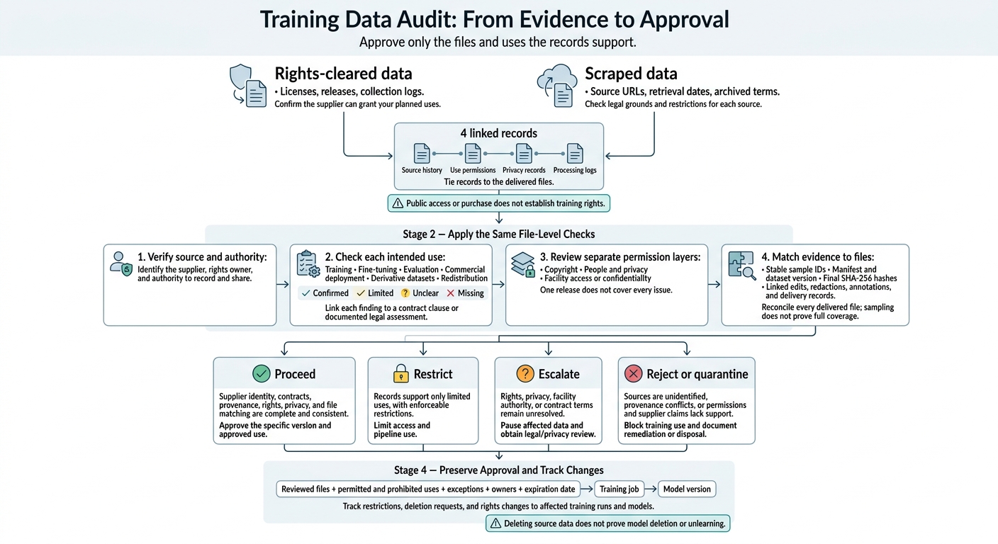 Training Data Audit: From Evidence to Approval
