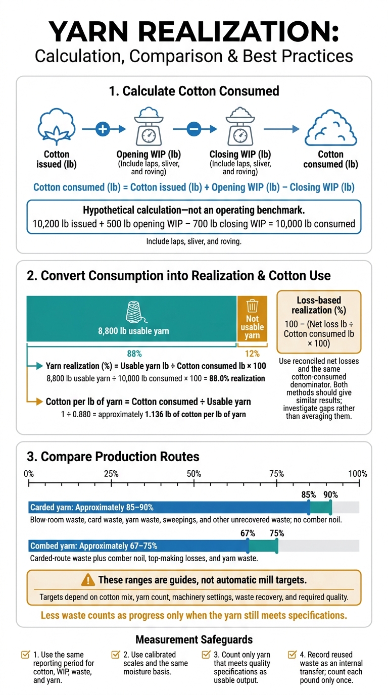 Yarn Realization: From Cotton Consumed to Usable Yarn