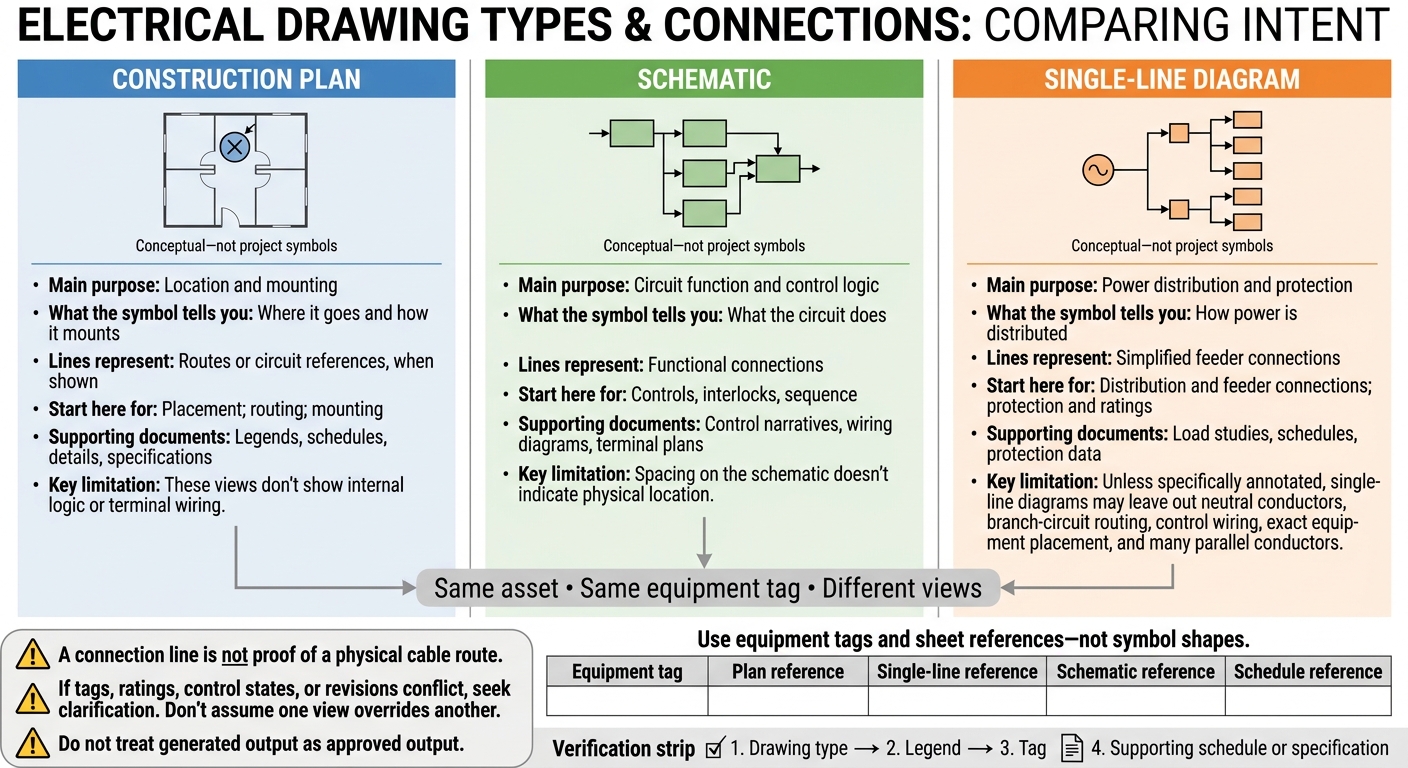 Construction Plans vs. Schematics vs. Single-Line Diagrams