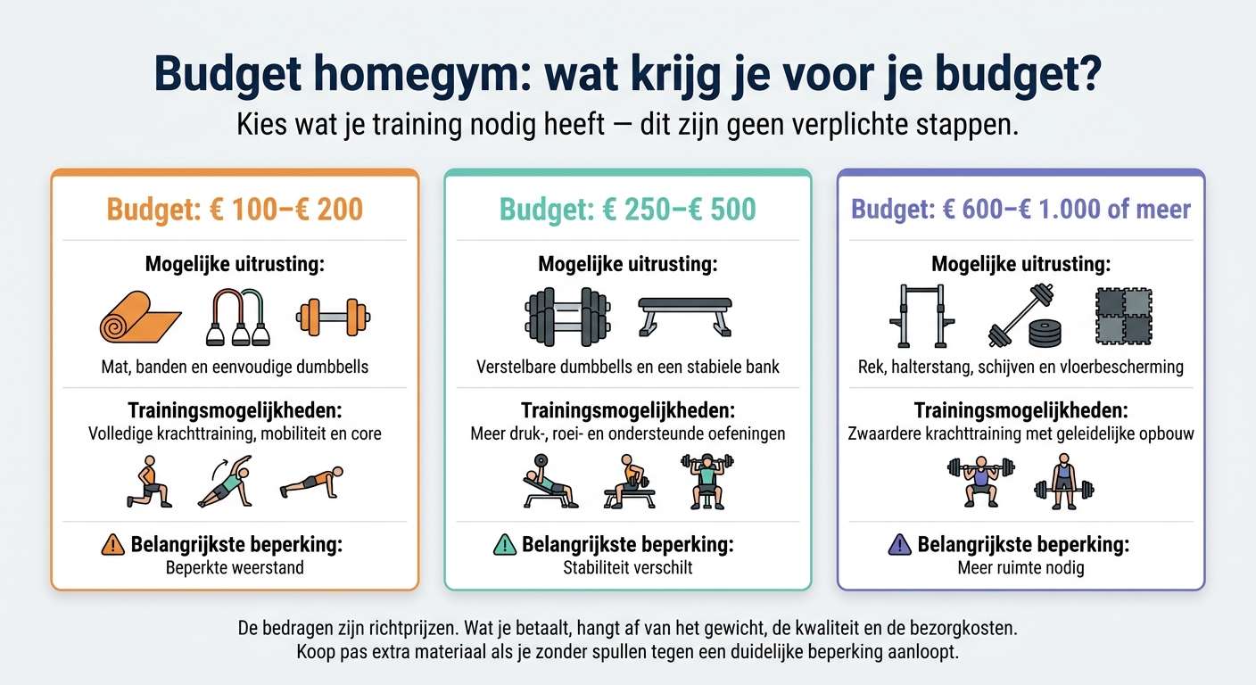 Budget homegym: wat krijg je voor je budget?