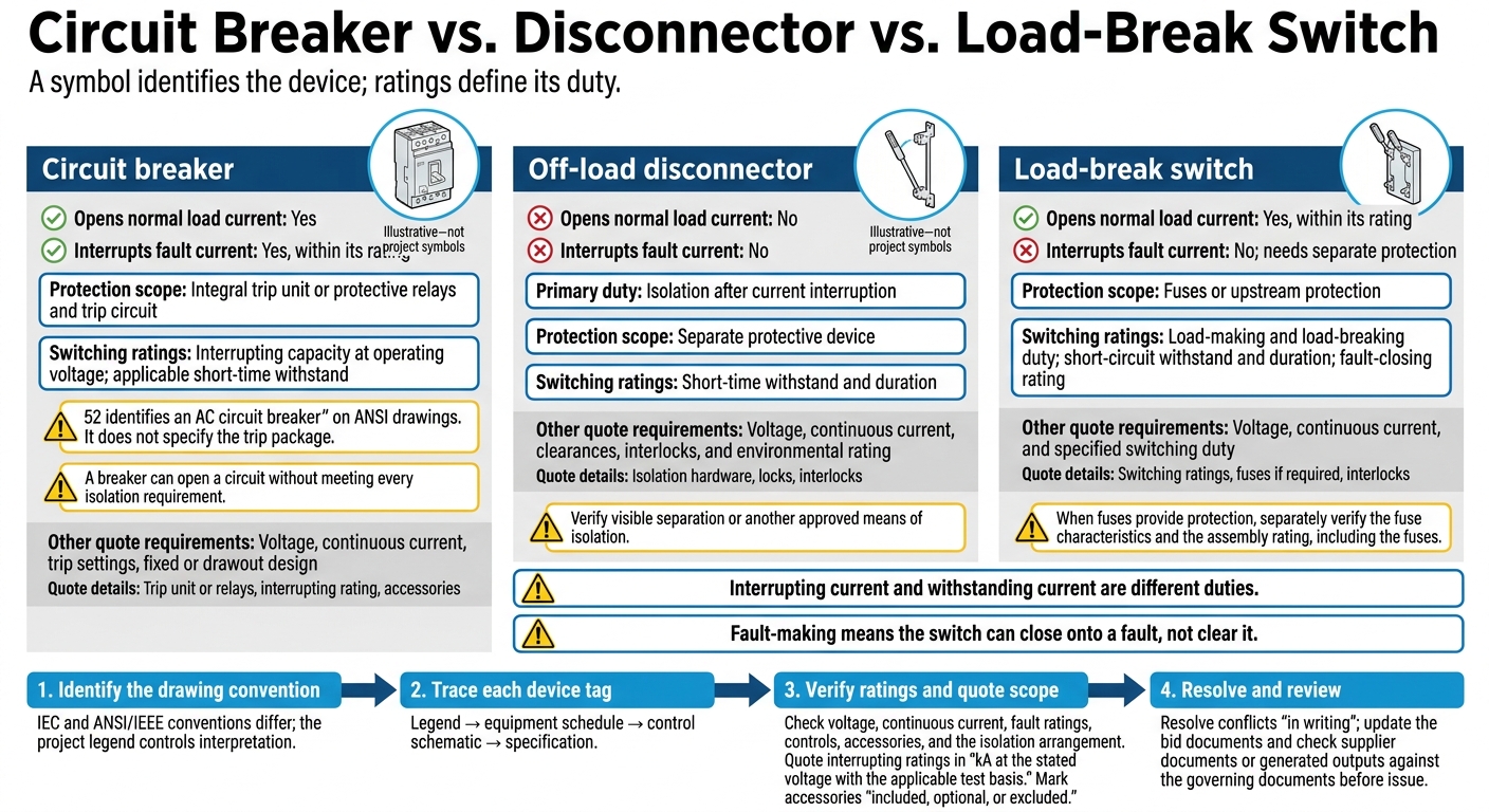 Circuit Breaker vs. Disconnector vs. Load-Break Switch