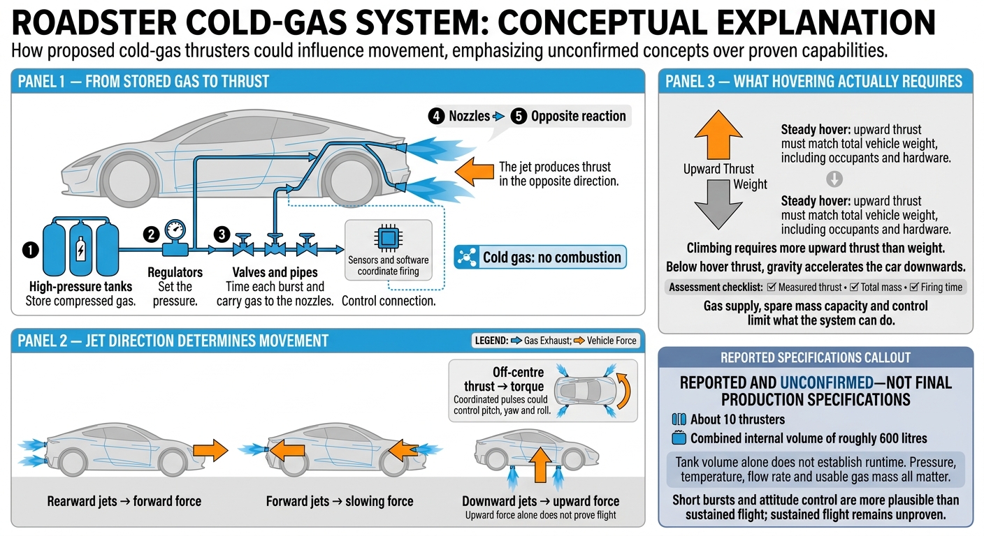Tesla Roadster Cold-Gas Thrusters Explained