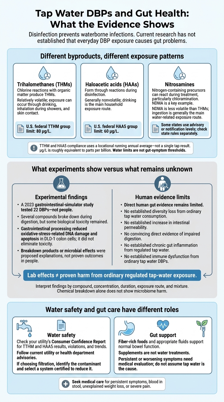 Tap Water DBPs and Gut Health: What the Evidence Shows