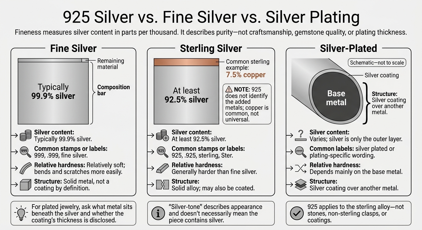 925 Silver vs. Fine Silver vs. Silver Plating