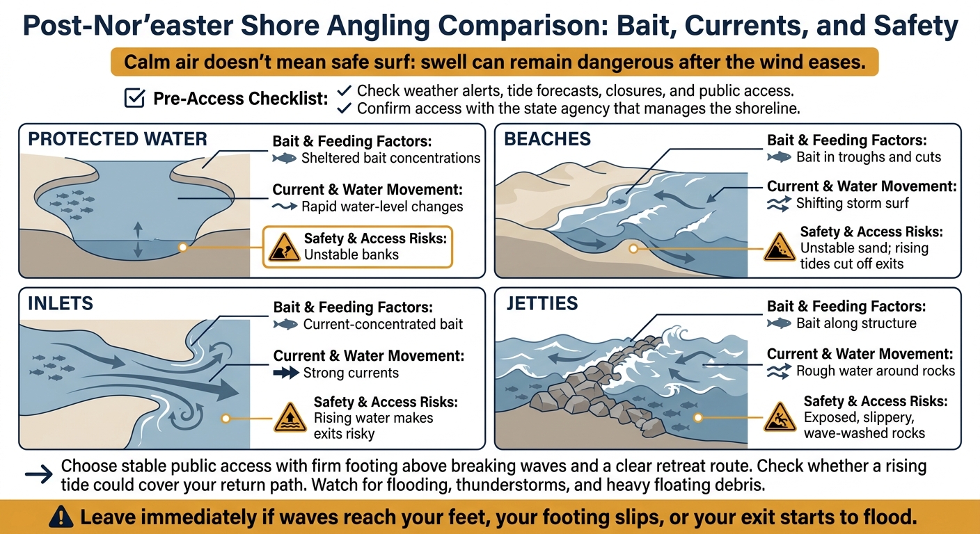 Post-Storm Striper Fishing: Compare Shoreline Access
