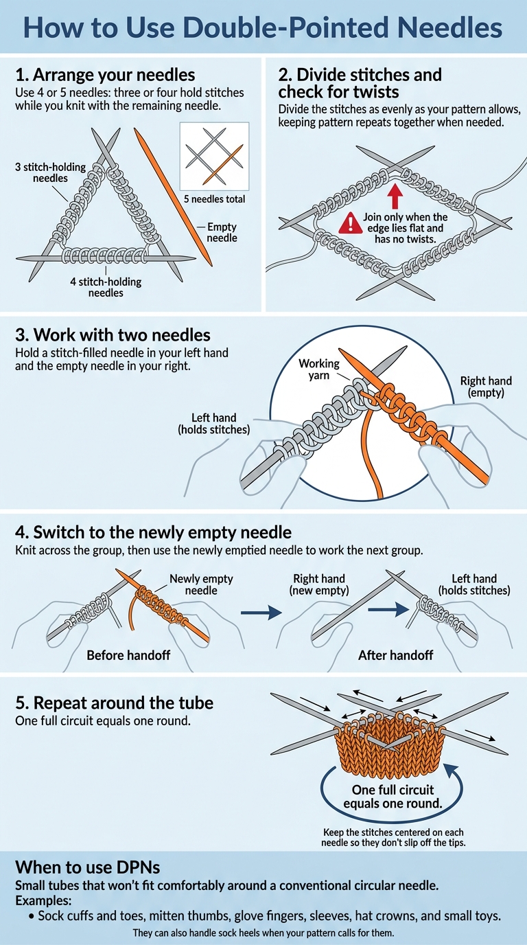 How to Use Double-Pointed Needles