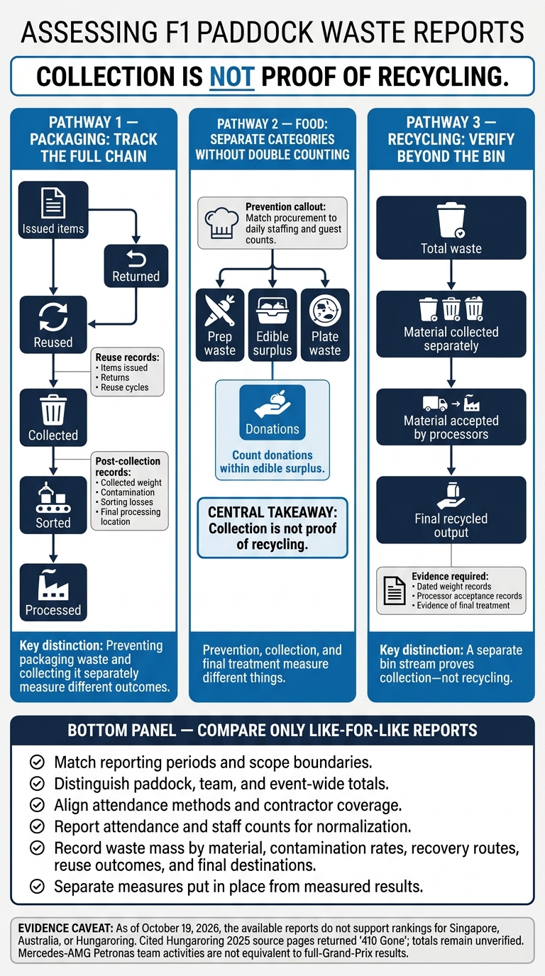 F1 Waste Reporting: From Collection to Verified Outcomes