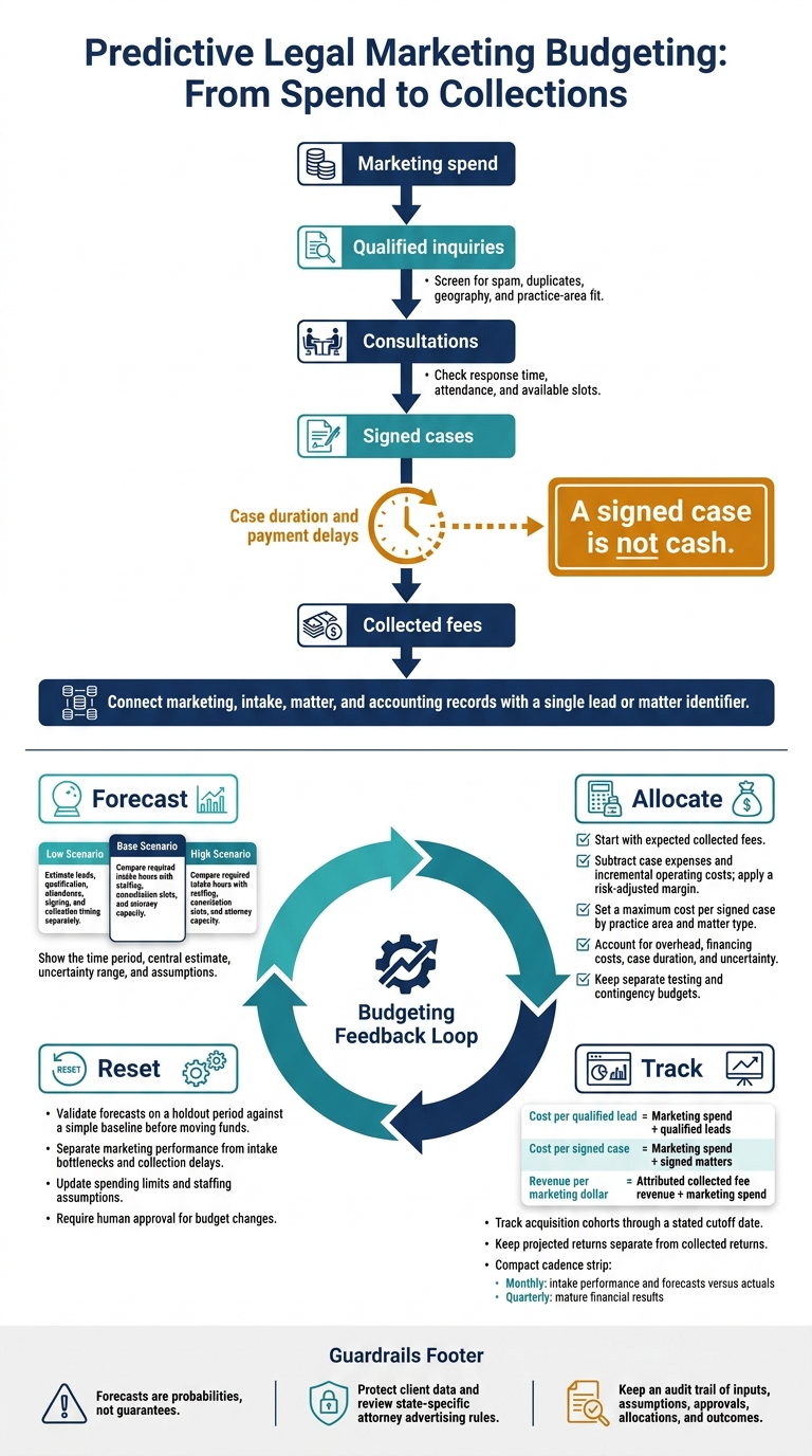 Predictive Legal Marketing Budgeting: From Spend to Collections