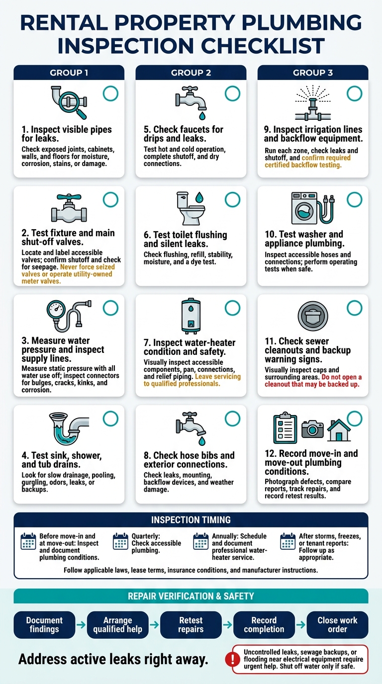 Rental Property Plumbing Checklist: 12 Tasks