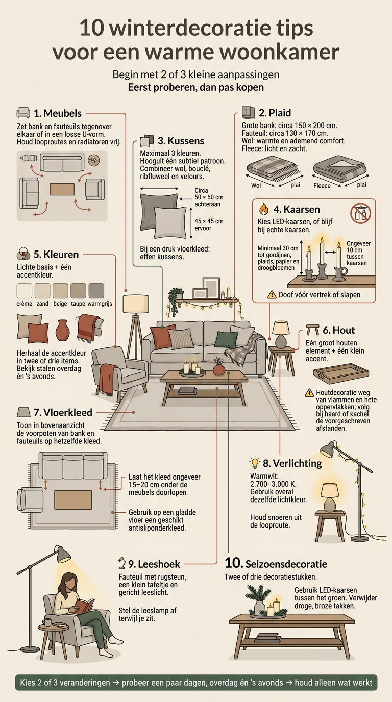 10 winterdecoratie tips voor een warme woonkamer