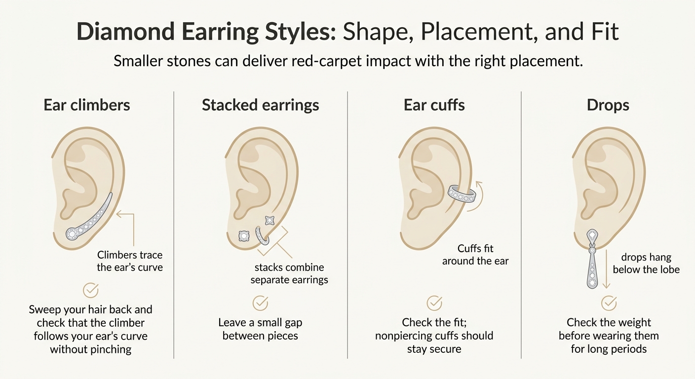 Diamond Earring Styles: Shape, Placement, and Fit