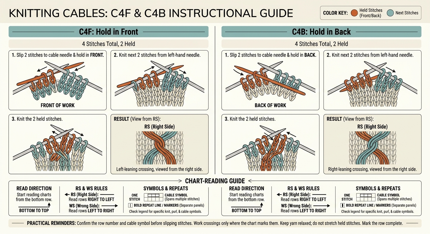 C4F vs. C4B: Cable Knitting Guide