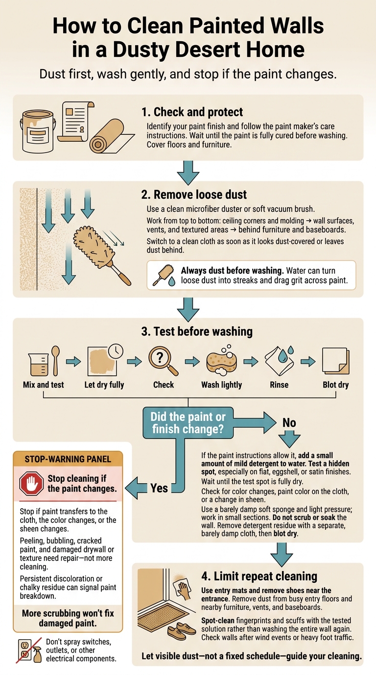 How to Clean Painted Walls in a Dusty Desert Home