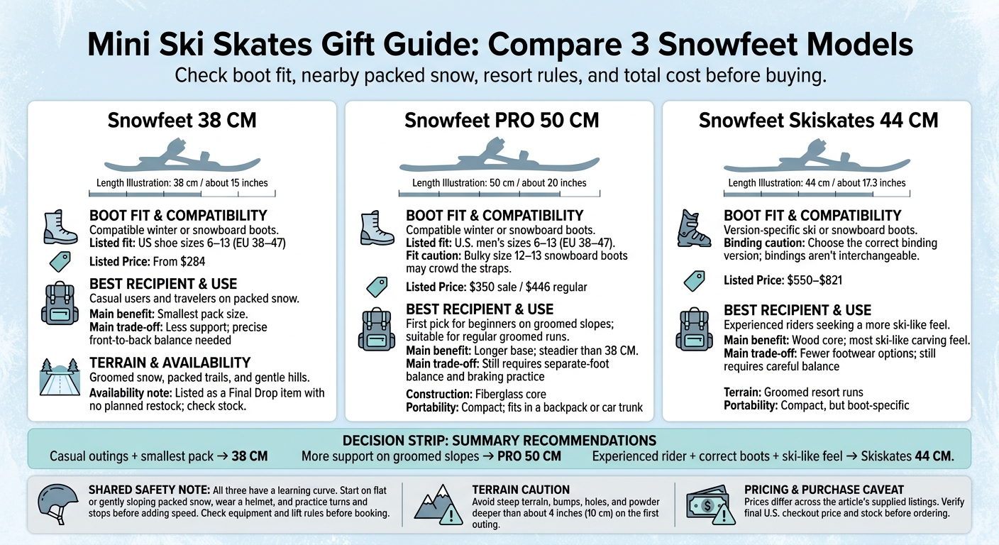 Mini Ski Skates Gift Guide: Compare 3 Snowfeet Models