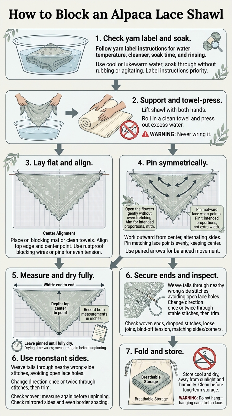 How to Block an Alpaca Lace Shawl