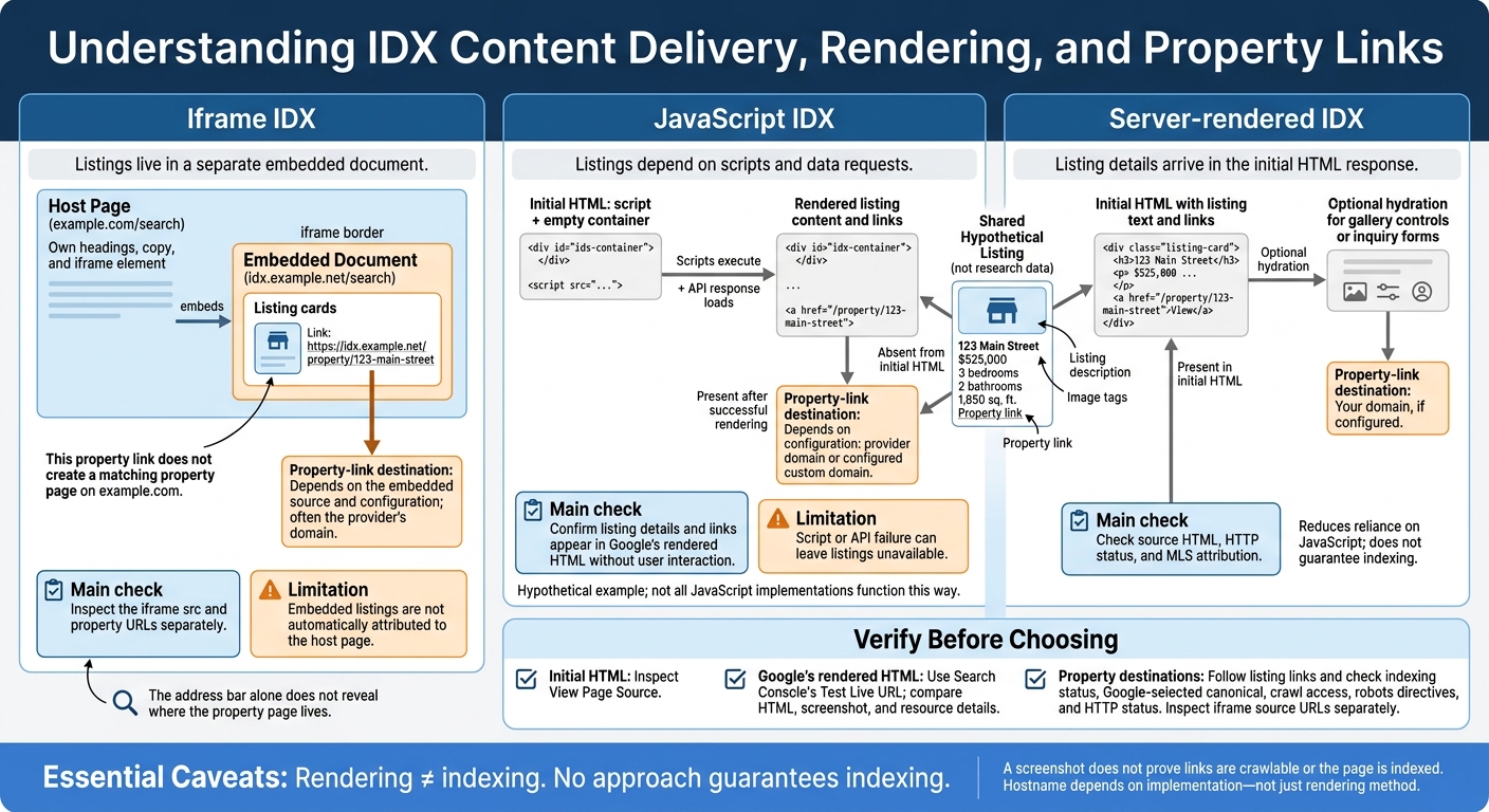 Iframe vs. JavaScript vs. Server-Rendered IDX: What Google Sees