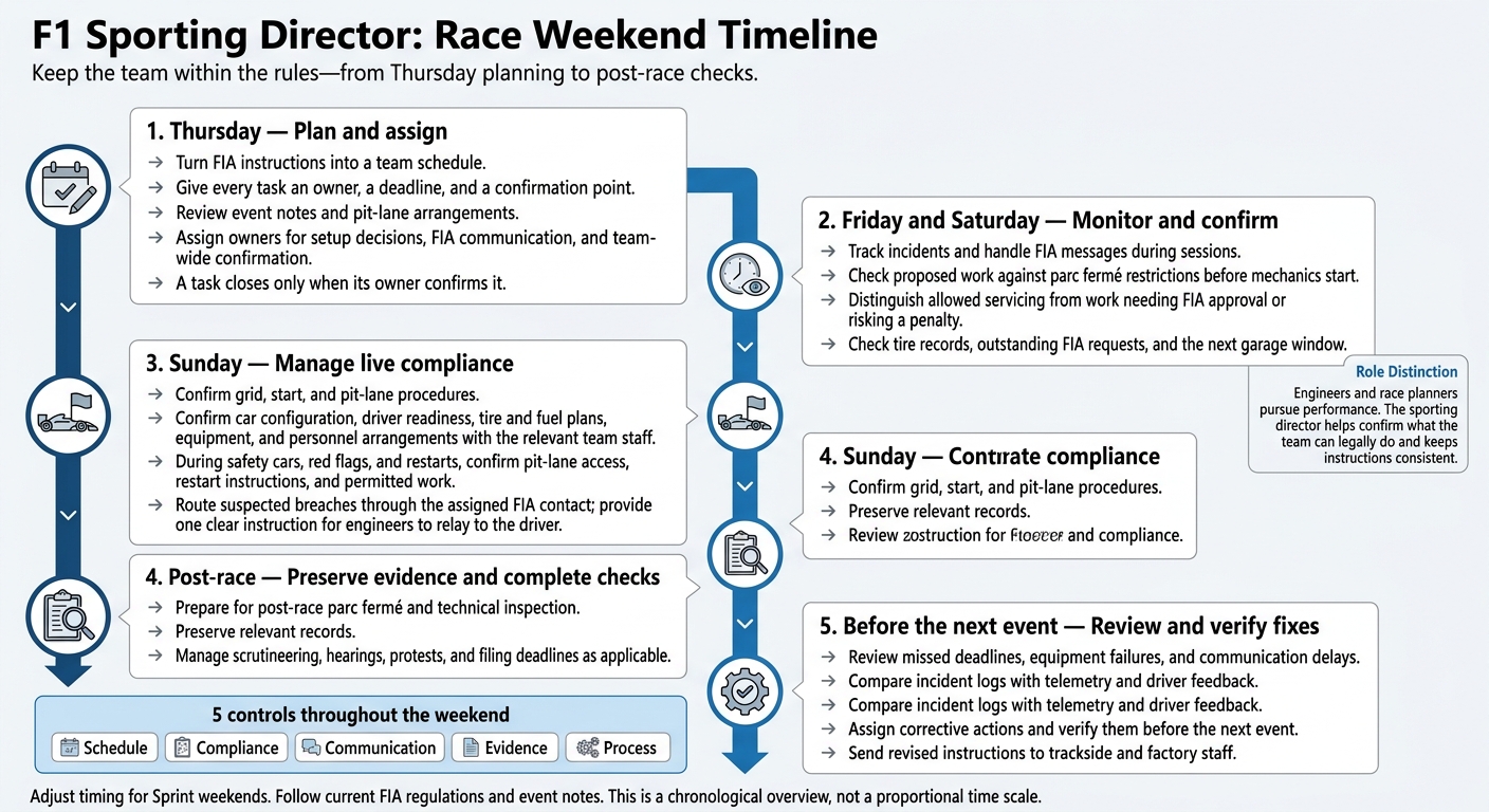 F1 Sporting Director: Race Weekend Timeline