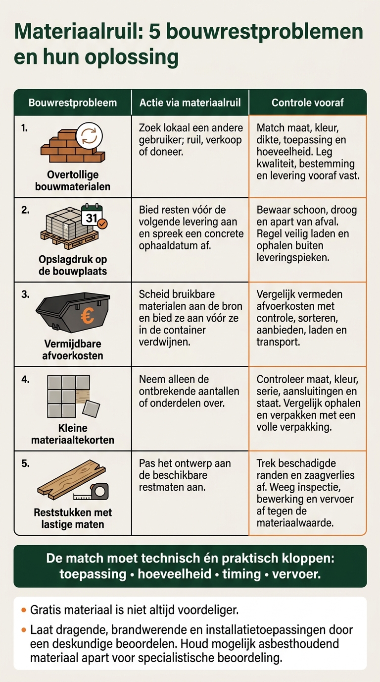 Materiaalruil: 5 bouwrestproblemen en hun oplossing