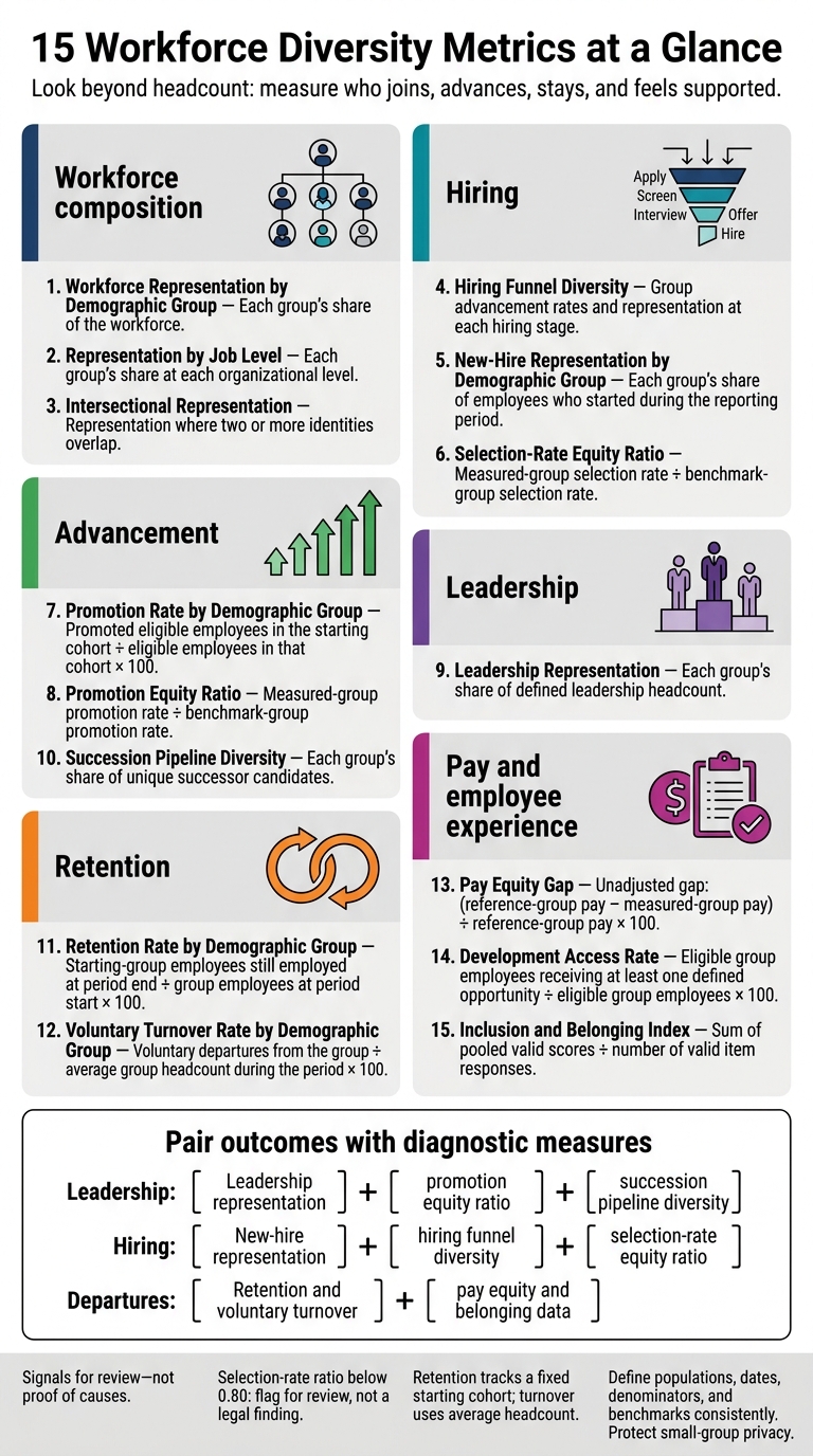 15 Workforce Diversity Metrics at a Glance