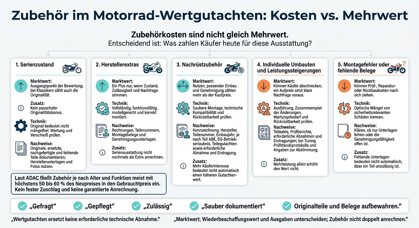 Motorrad-Wertgutachten: Was Zubehör wirklich wert ist