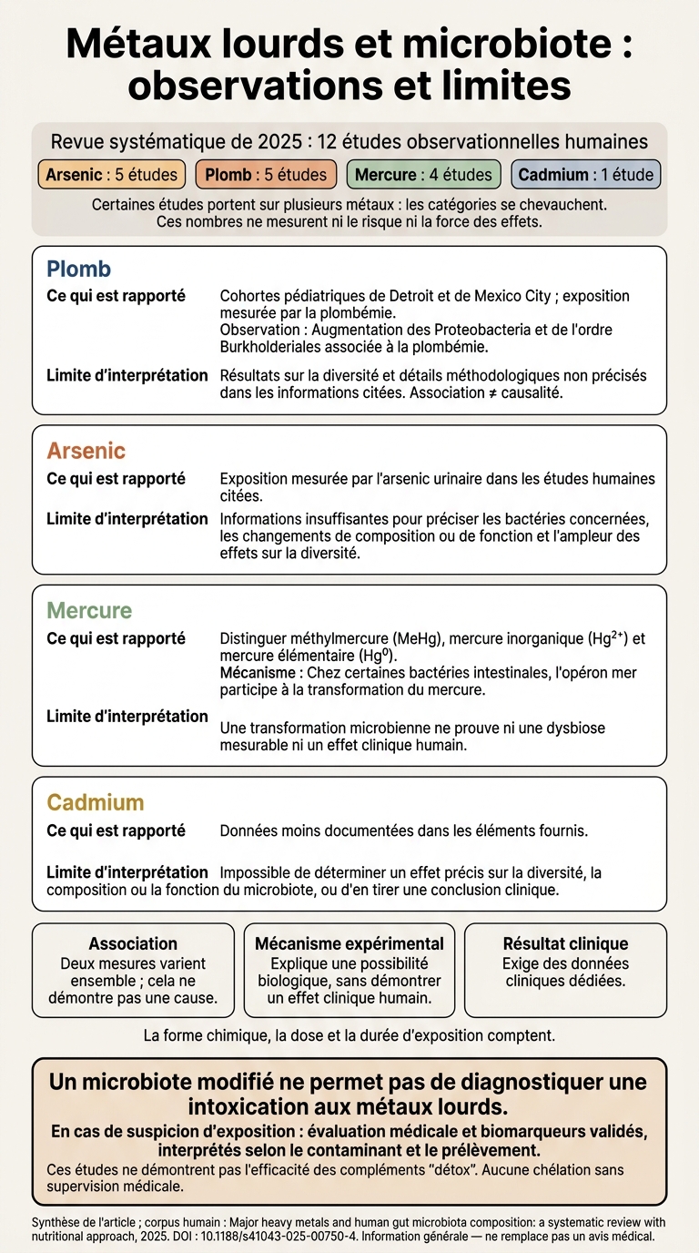 Métaux lourds et microbiote : observations et limites