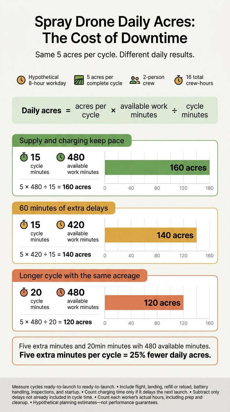 Spray Drone Daily Acres: The Cost of Downtime