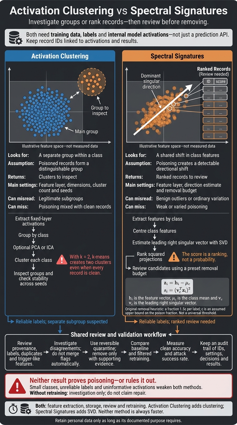 Activation Clustering vs Spectral Signatures