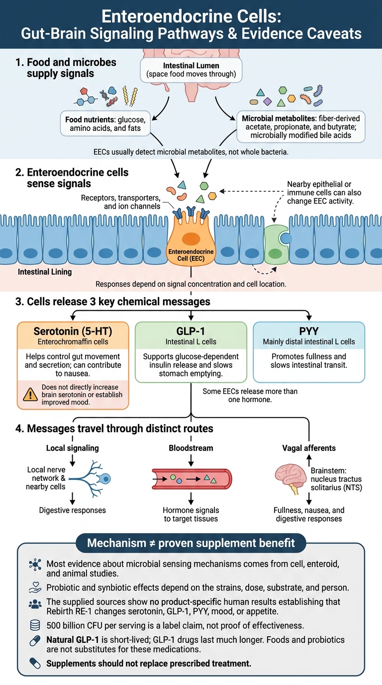 How Enteroendocrine Cells Send Gut-Brain Signals
