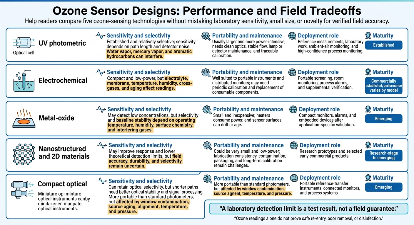 Ozone Sensor Designs: Performance and Field Tradeoffs