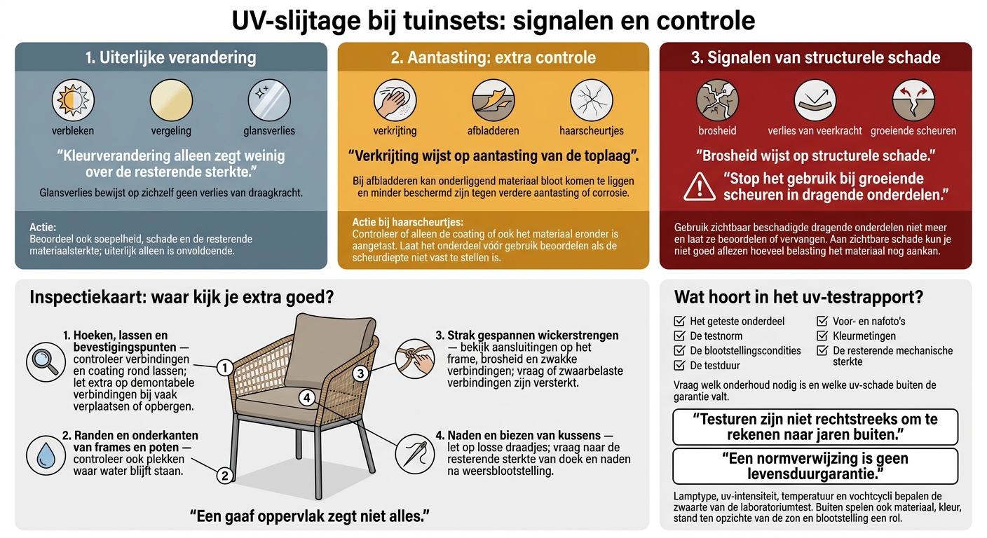 UV-slijtage bij tuinsets: signalen en controle