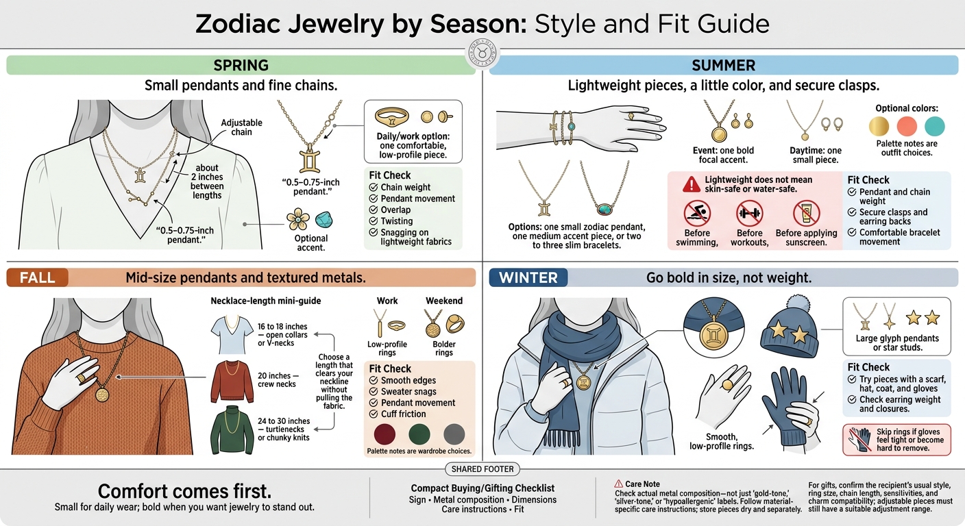 Zodiac Jewelry by Season: Style and Fit Guide