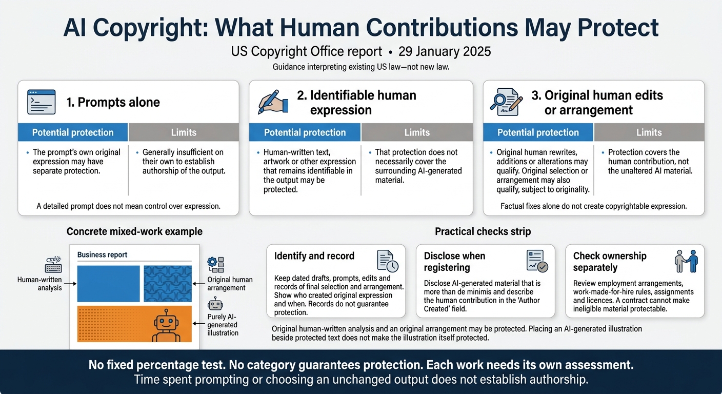AI Copyright: What Human Contributions May Protect