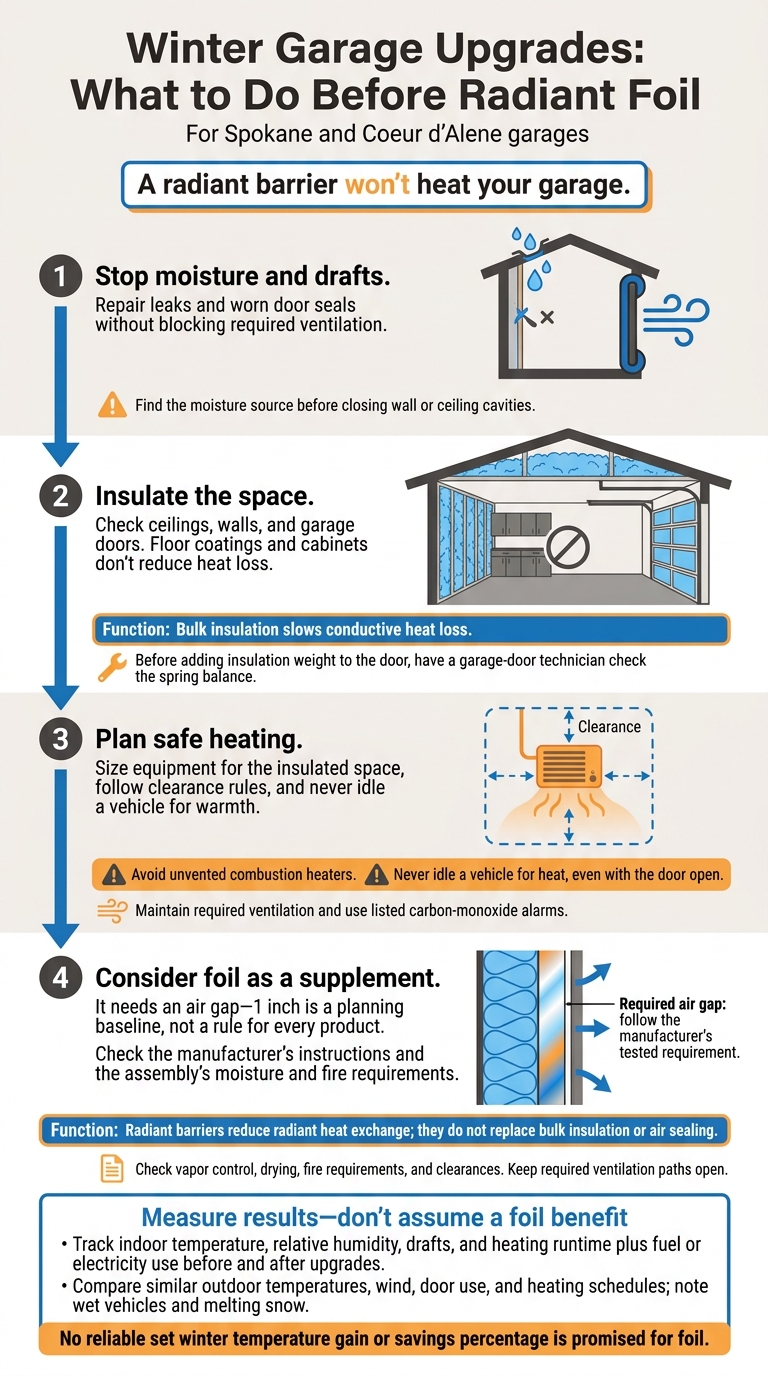 Garage Radiant Barriers: Winter Performance Q&Amp;A 1 Winter Garage Upgrades: What To Do Before Radiant Foil