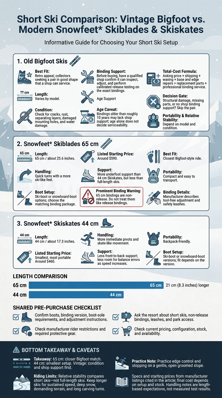 Old Bigfoot Skis vs. Snowfeet*: Which Fits Your Ride?