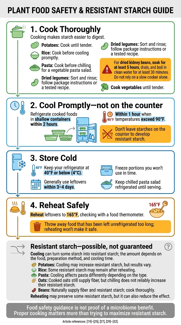 Cook, Cool, Store and Reheat Plant Foods Safely
