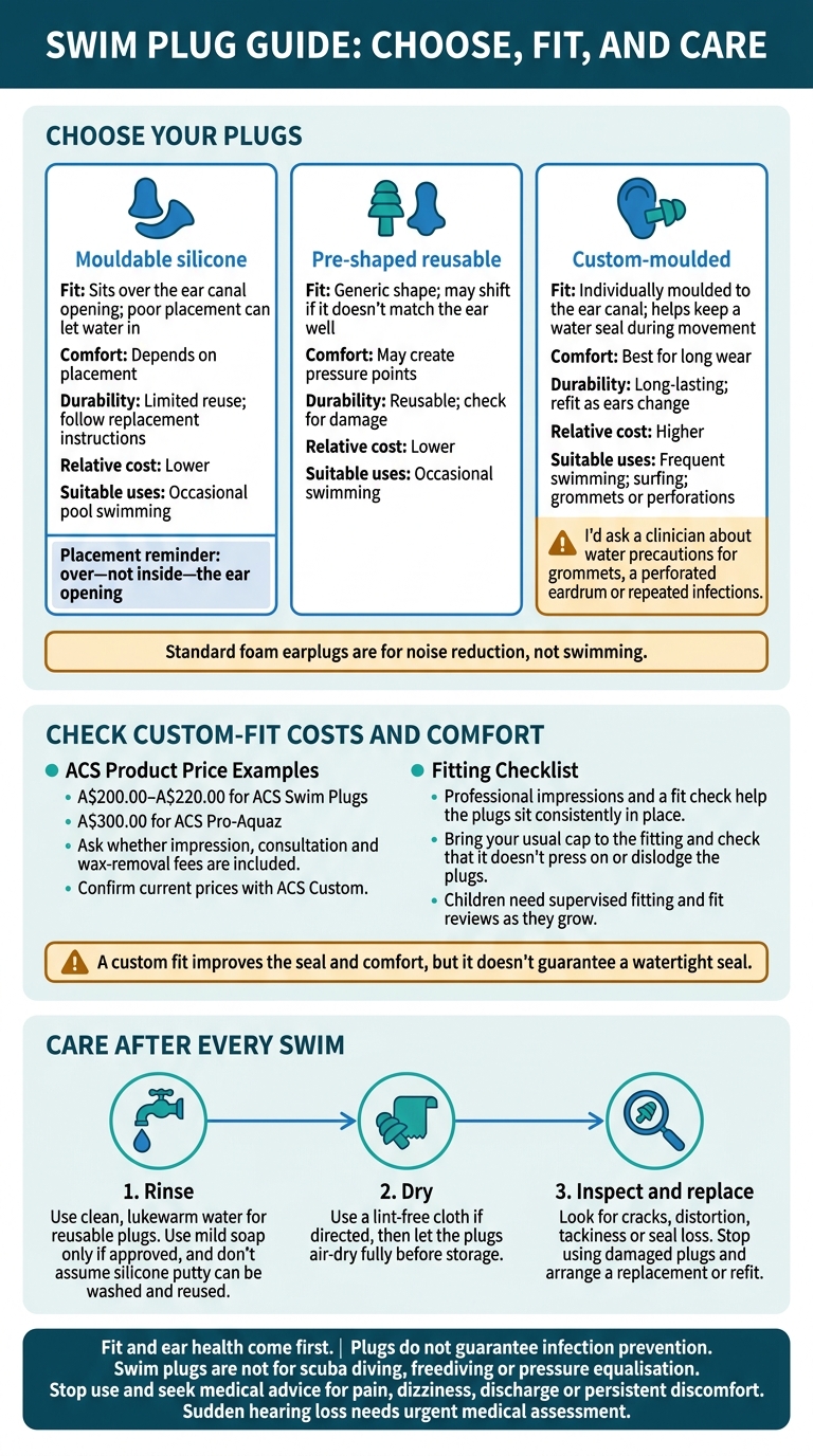 Swimming Earplugs: Choose, Fit and Care