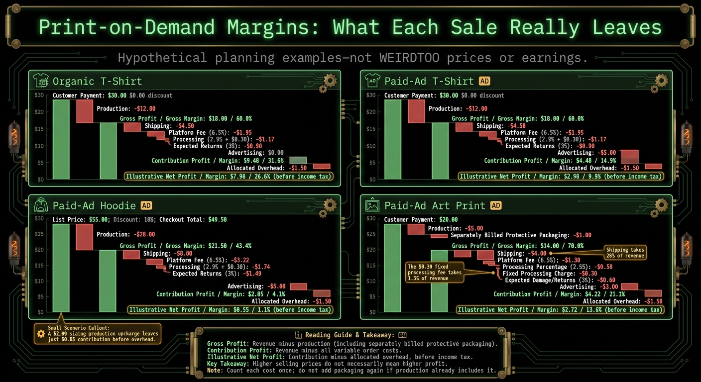 Print-on-Demand Margins: What Each Sale Really Leaves