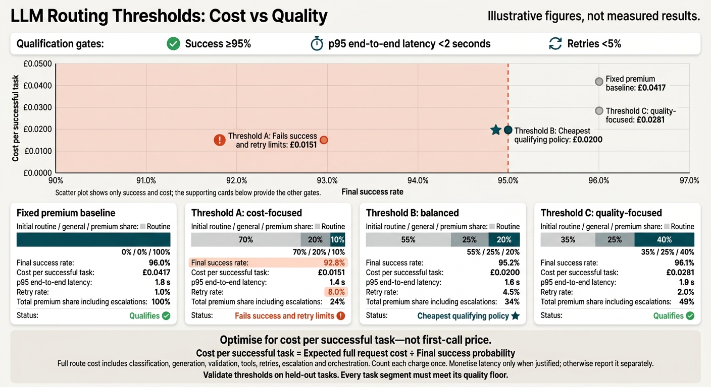 LLM Routing Thresholds: Cost vs Quality