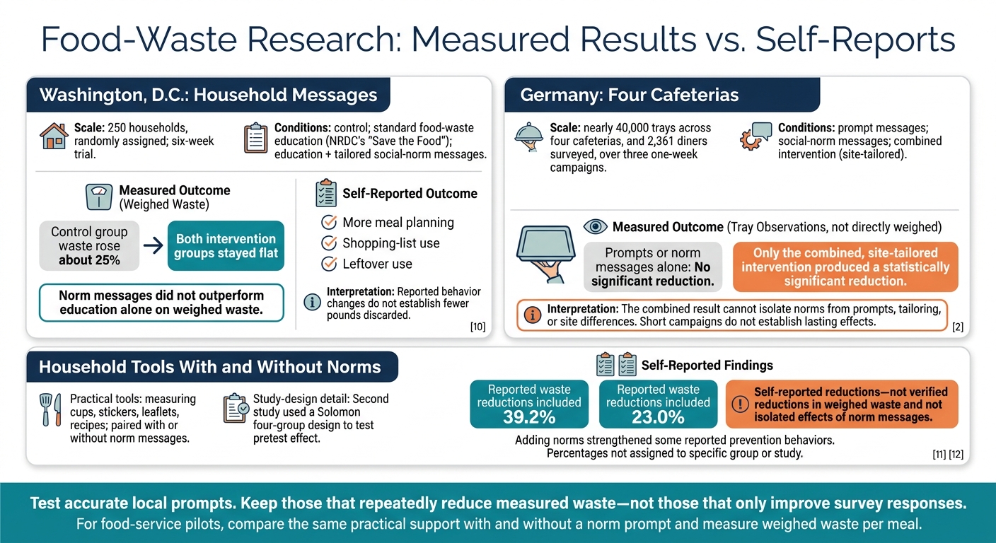 Food-Waste Research: Measured Results vs. Self-Reports