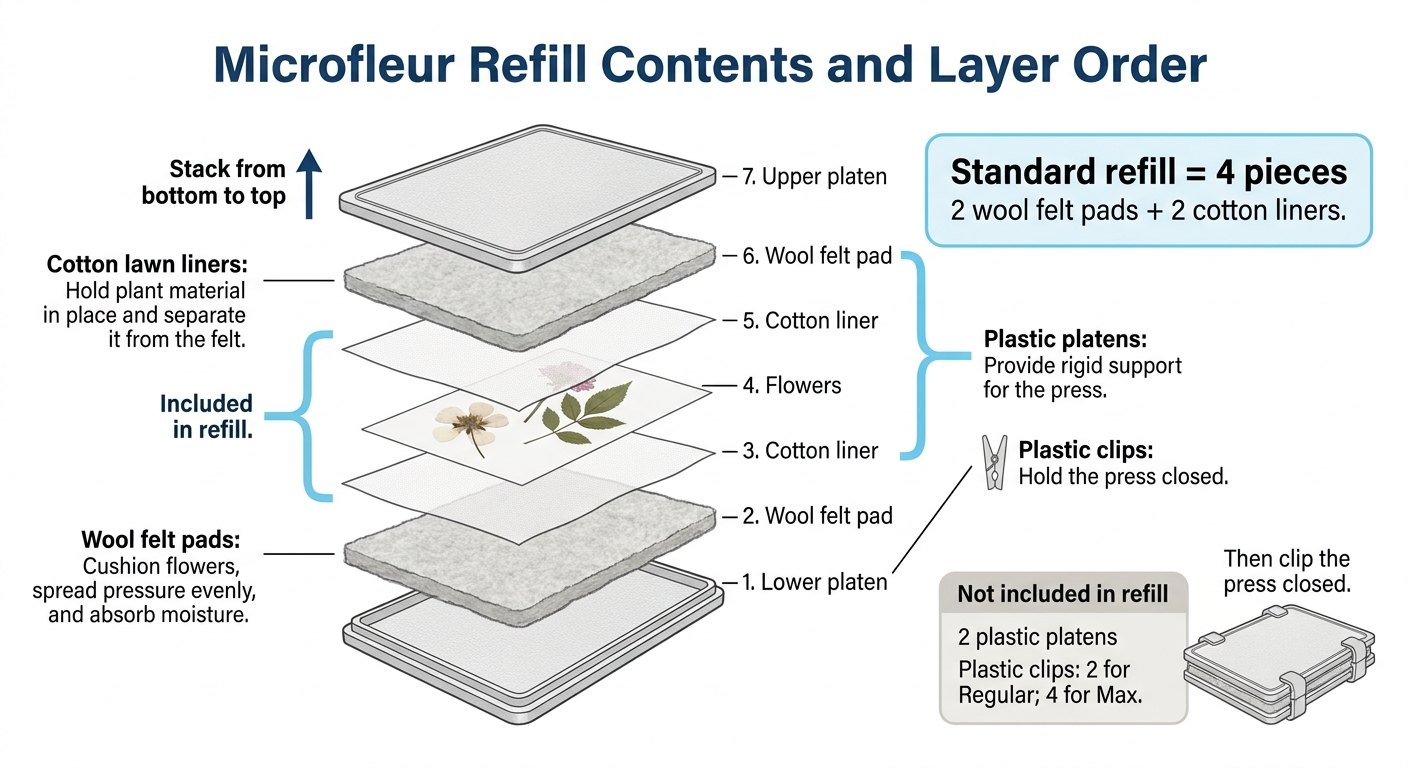 Microfleur Refill Contents and Layer Order