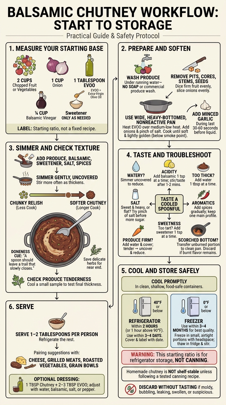 Balsamic Chutney: Mix, Cook, and Store
