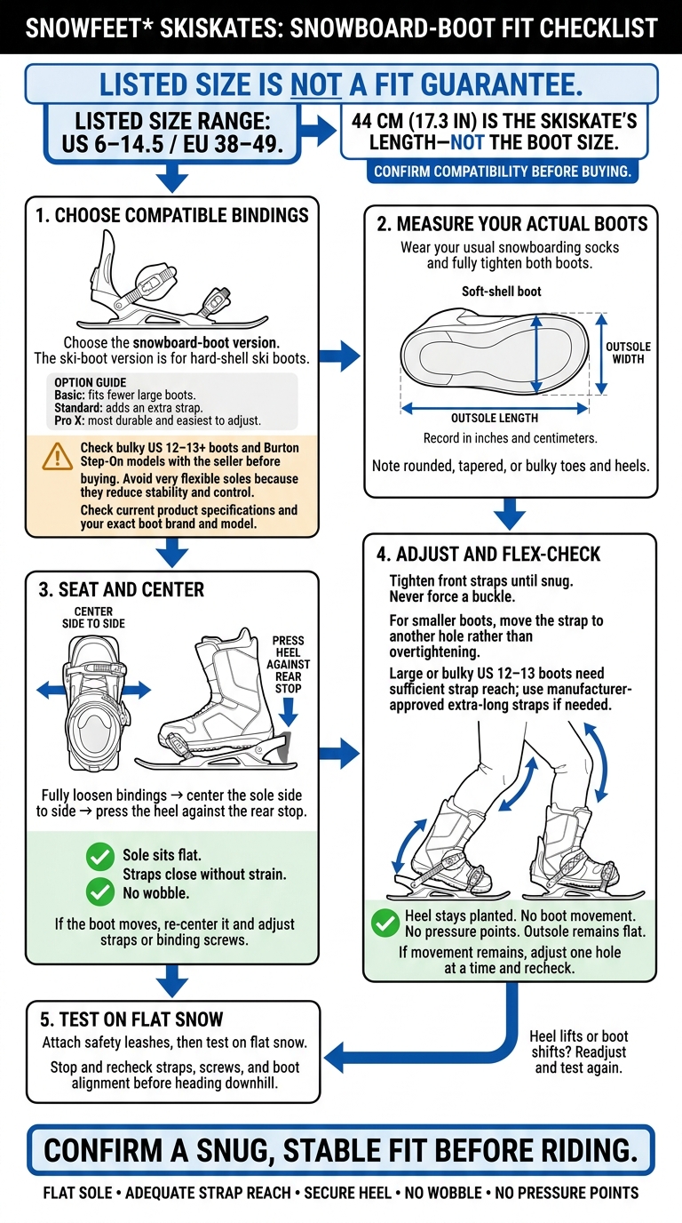 Skiskates for Snowboard Boots: Fit Checklist